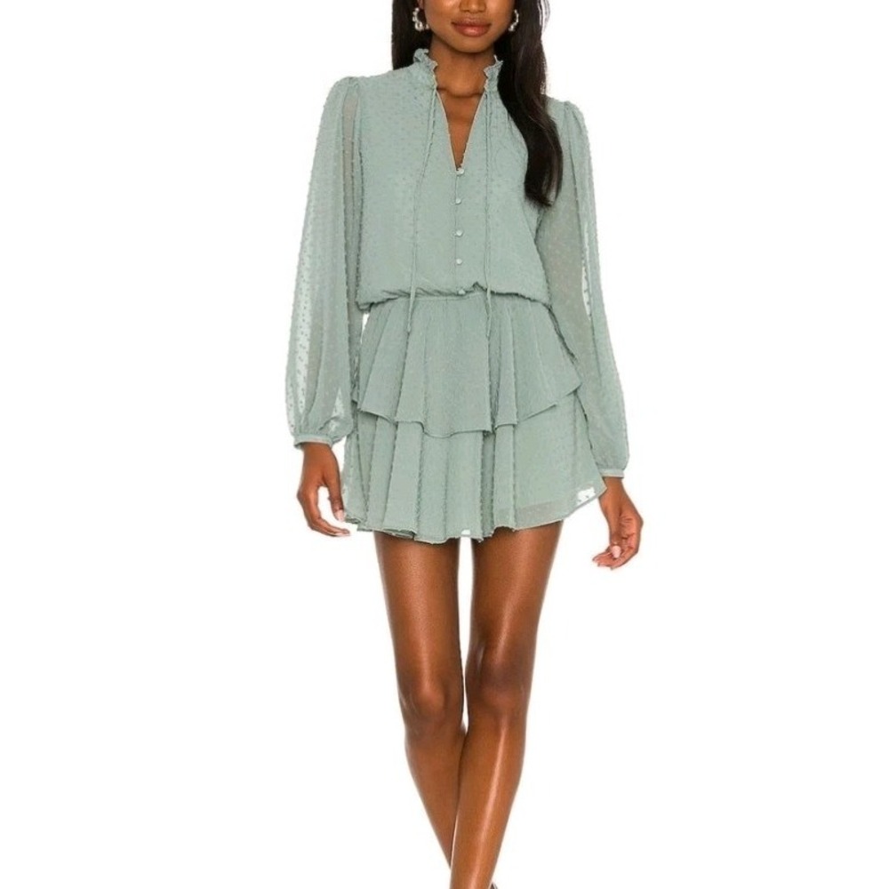 Yumi Kim Swiss Dot Meadow Love Always Dress Size M REVOLVE Light‎ Green Designer